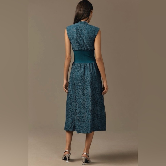 Anthropologie The Tommie Cap-Sleeve Front-Zip Shirt Dress Lace Edition Sz XS NWT - Picture 2 of 13